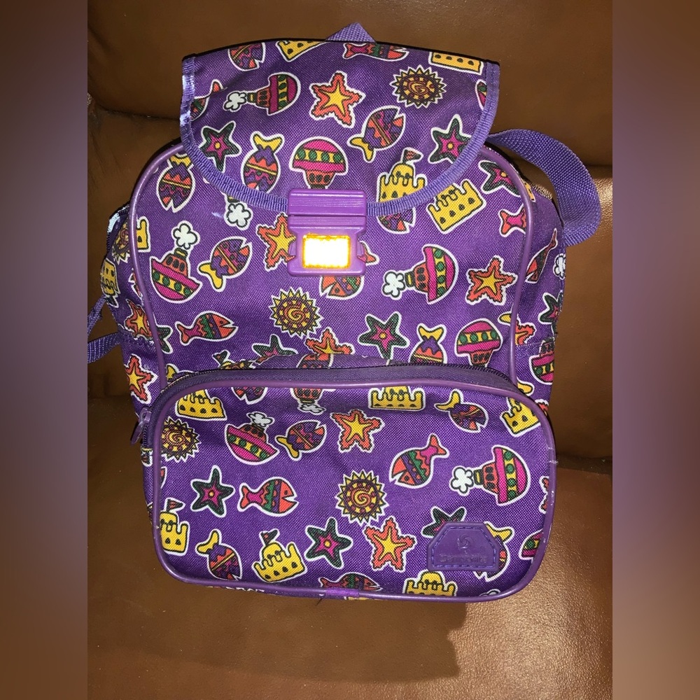 Samsonite Kids Backpack Vintage 1990’s-2000’s Purple w/Multicolor Pattern Unisex